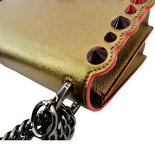 Load image into Gallery viewer, FENDI Kan I Small Studded Metallic Leather Chain Shoulder Bag Gold
