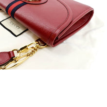 Load image into Gallery viewer, GUCCI Rajah Small Web Leather Shoulder Bag Red 570145
