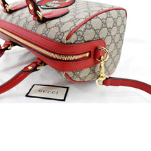 Load image into Gallery viewer, GUCCI Kingsnake Heart Top Handle Leather Boston Bag Beige 409529
