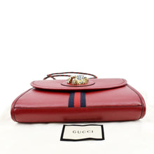 Load image into Gallery viewer, GUCCI Rajah Small Web Leather Shoulder Bag Red 570145
