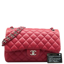 Load image into Gallery viewer, CHANEL Jumbo Classic Double Flap Shoulder Bag Red front side
