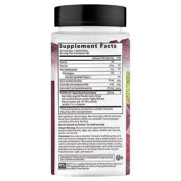 Force Factor Total Beets, Beet Root Superfood Soft Chews, Acai Berry 90 ct