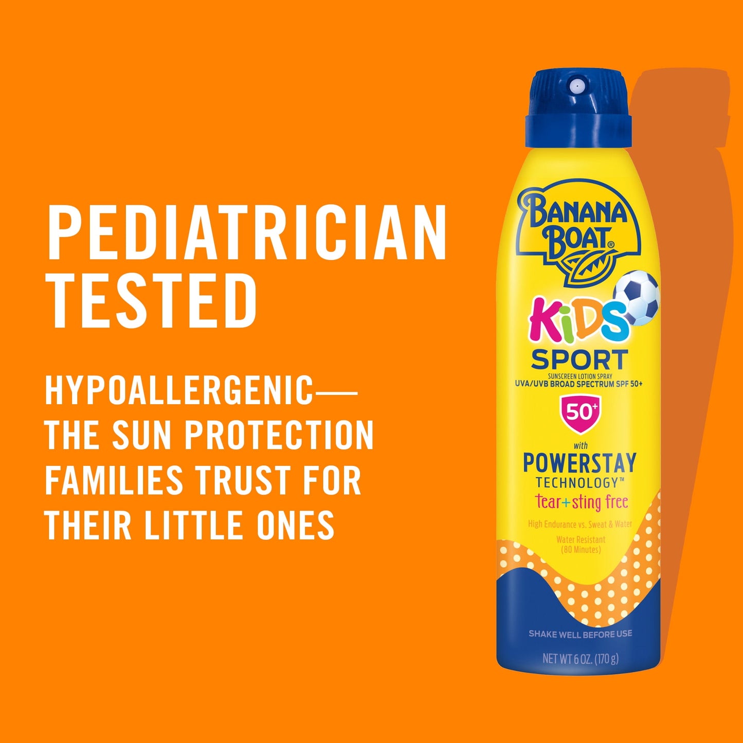 Banana Boat Kids Sport Sunscreen Spray SPF 50, Twin Pack, Kids Sunscreen Spray, Sunblock, 6 oz each