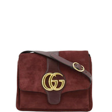 Load image into Gallery viewer, GUCCI Arli Medium Suede Leather Crossbody Bag Red 550126
