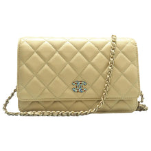 Load image into Gallery viewer, Chanel Wallet On Chain Quilted Caviar Leather Crossbody Bag Gold
