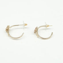 Load image into Gallery viewer, Chanel  Enamel CC Camellia Hoop Earrings Gold
