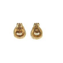 Load image into Gallery viewer, DIOR Crystal Metal Clip-On Earrings Gold&amp;Black
