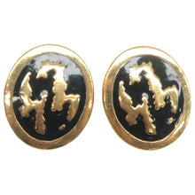 Load image into Gallery viewer, DIOR Pendientes Metal Clip-On Earrings Gold&amp;Black
