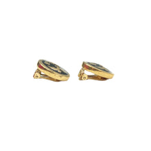 Load image into Gallery viewer, DIOR Pendientes Metal Clip-On Earrings Gold&amp;Black
