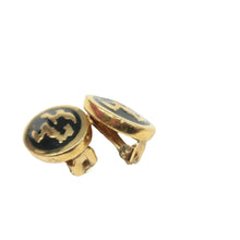 Load image into Gallery viewer, DIOR Pendientes Metal Clip-On Earrings Gold&amp;Black
