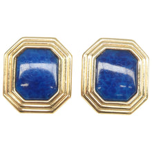 Load image into Gallery viewer, Christian Dior DIOR Metal Lapis Clip on Earrings Gold
