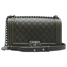 Load image into Gallery viewer, CHANEL Boy Leather Shoulder Bag Green
