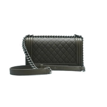 Load image into Gallery viewer, CHANEL Boy Leather Shoulder Bag Green
