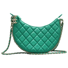 Load image into Gallery viewer, Chanel Lambskin Quilted Small Hobo Bag Green
