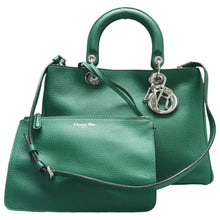 Load image into Gallery viewer, Christian Dior Diorissimo Smooth Calfskin Tote Shoulder Bag Green
