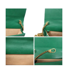 Load image into Gallery viewer, GUCCI GG Marmont Chain Flap Leather Shoulder Bag Green
