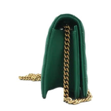 Load image into Gallery viewer, GUCCI GG Marmont Chain Flap Leather Shoulder Bag Green
