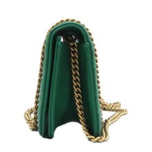 Load image into Gallery viewer, GUCCI GG Marmont Chain Flap Leather Shoulder Bag Green
