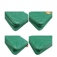 Load image into Gallery viewer, GUCCI GG Marmont Chain Flap Leather Shoulder Bag Green
