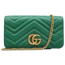 Load image into Gallery viewer, Gucci GG Marmont Calfskin Matelasse Shoulder Bag  Emerald Green
