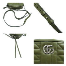 Load image into Gallery viewer, GUCCI GG Marmont Leather Shoulder Bag Green
