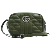 Load image into Gallery viewer, GUCCI GG Marmont Leather Shoulder Bag Green
