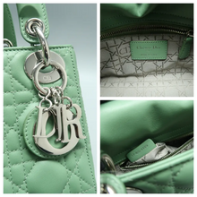 Load image into Gallery viewer, Christian Dior Lady Dior Leather Satchel Bag Green
