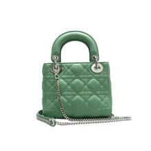 Load image into Gallery viewer, Christian Dior Lady Dior Leather Satchel Bag Green
