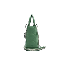 Load image into Gallery viewer, Christian Dior Lady Dior Leather Satchel Bag Green
