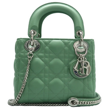 Load image into Gallery viewer, Christian Dior Lady Dior Leather Satchel Bag Green
