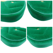 Load image into Gallery viewer, Gucci  Velvet Matelasse Double G Studs Torchon GG Marmont Half Moon Hobo Marine Green
