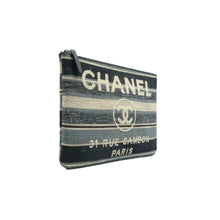 Load image into Gallery viewer, CHANEL Deauville Fabric Clutch Bag Grey
