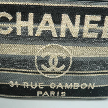 Load image into Gallery viewer, Chanel Deauville Fabric Clutch Bag Grey
