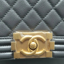 Load image into Gallery viewer, CHANEL Boy Leather Crossbody Bag Grey
