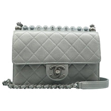 Load image into Gallery viewer, CHANEL Chic Pearl Quilted Leather Crossbody Bag Grey
