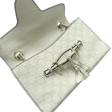 Load image into Gallery viewer, GUCCI Emily Leather Shoulder Bag Light Grey
