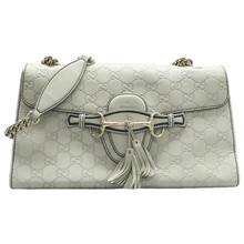 Load image into Gallery viewer, GUCCI Emily Leather Shoulder Bag Light Grey
