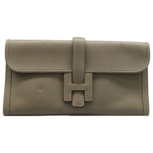 Load image into Gallery viewer, Hermes Jige Elan 29 Calfskin Leather Clutch Wallet Grey
