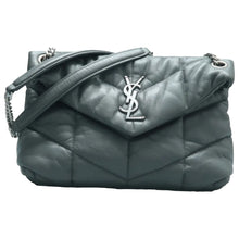 Load image into Gallery viewer, SAINT LAURENT Puffer Leather  Shoulder Bag Grey
