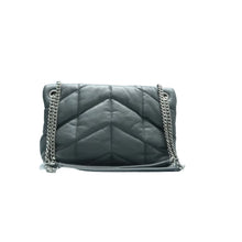 Load image into Gallery viewer, SAINT LAURENT Puffer Leather  Shoulder Bag Grey
