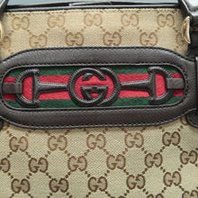 Load image into Gallery viewer, Gucci Dressage GG Fabric Tote Bag Khaki
