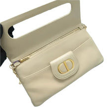 Load image into Gallery viewer, DIOR double Chain Leather Shoulder Bag Khaki
