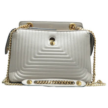 Load image into Gallery viewer, Fendi DotCom Click Chain Shiny Nappa Trapuntata Satchel Dust Grey
