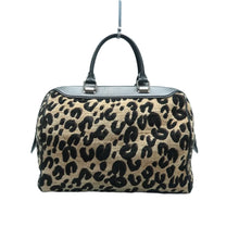 Load image into Gallery viewer, Louis Vuitton Speedy Leopard Velvet Tote Bag Khaki
