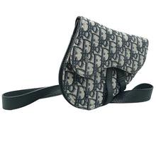 Load image into Gallery viewer, Christian DIOR Saddle Dior Oblique Fabric Crossbody bag Navy
