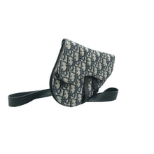 Load image into Gallery viewer, Christian DIOR Saddle Dior Oblique Fabric Crossbody bag Navy
