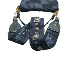 Load image into Gallery viewer, Christian Dior Saddle Fabric Satchel Bag Navy
