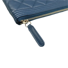 Load image into Gallery viewer, CHANEL O Case Quilted Leather Clutch Bag Navy Blue
