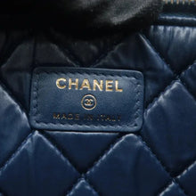 Load image into Gallery viewer, CHANEL O Case Quilted Leather Clutch Bag Navy Blue
