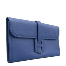 Load image into Gallery viewer, Hermes Jige Elan 29 Calfskin Leather Clutch Wallet Blue
